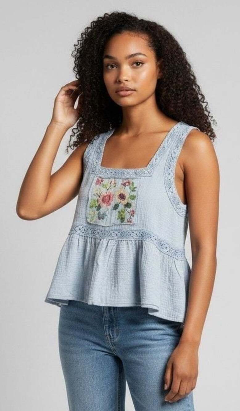 POL UWT791 Spring Breeze Lightweight Cotton Pearl Tank Top